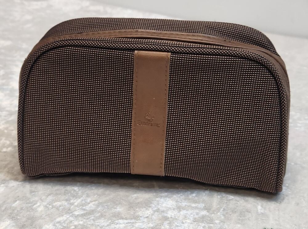 BVLGARI Emirates Airlines Mens Business First Class Brown Toiletry Travel Bag